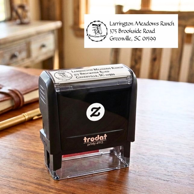 Horse Ranch Business Personalize with Your Logo Self-inking Stamp (Creator Uploaded)
