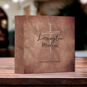 Horse Ranch Business Western Cross Logo Customized Binder