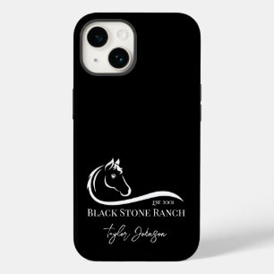 Horse ranch logo equestrian stable branding Case-Mate iPhone 14 case