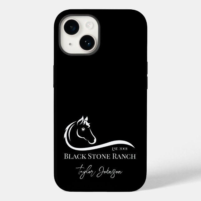 Horse ranch logo equestrian stable branding Case-Mate iPhone case (Back)