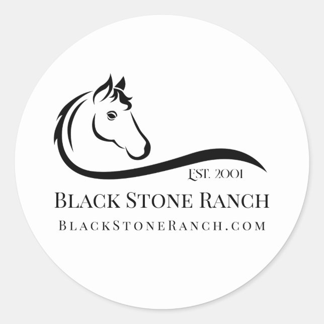 Horse ranch logo equestrian stable branding classic round sticker (Front)