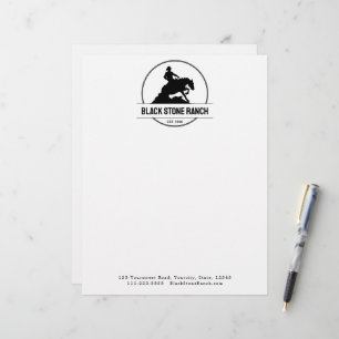 Horse ranch logo reining western barn branding letterhead