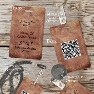 Horse Ranch QR Code With Logo Event Badge
