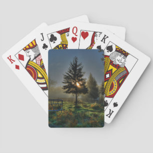 Horse Ranch Sunrise Nature Photo Playing Cards