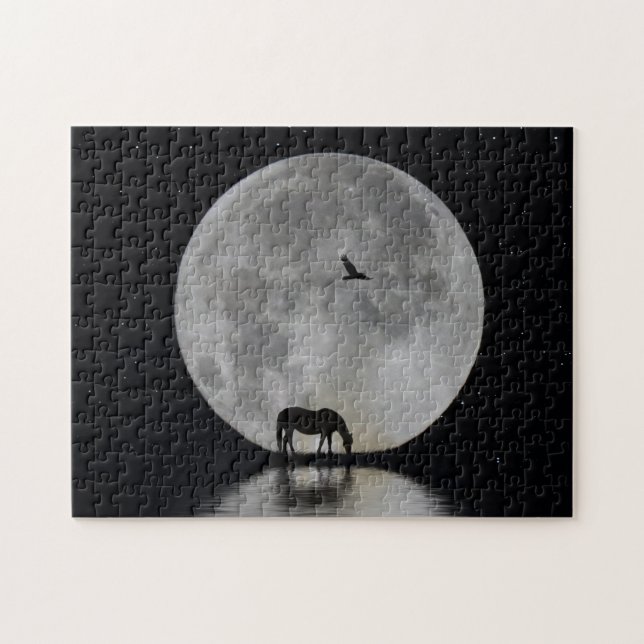 Horse Raven and Moon Jigsaw Puzzle (Horizontal)