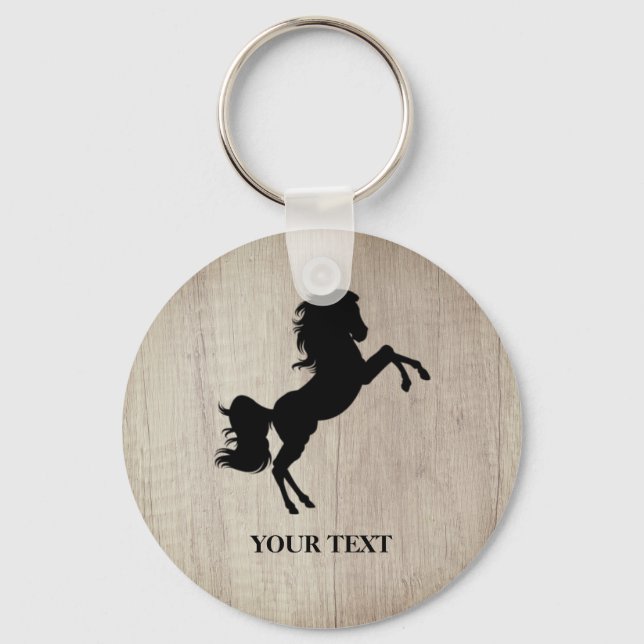 Horse Rearing Equestrian Training Keychain (Front)