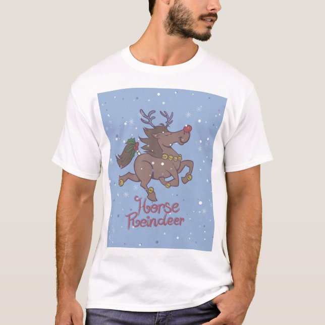 Horse reindeer cartoon illustration T-Shirt (Front)