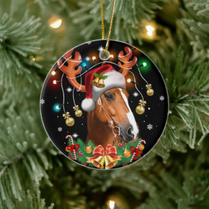 Horse Reindeer Ceramic Ornament