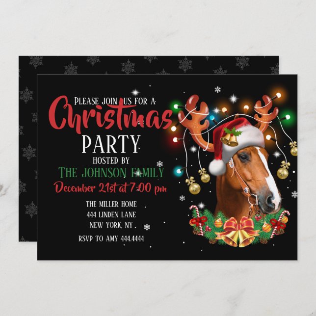 Horse Reindeer             Invitation (Front/Back)