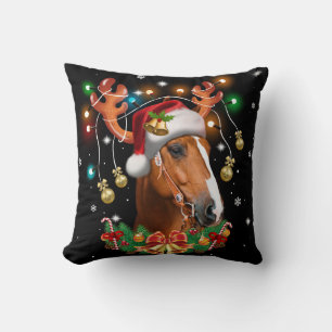 Horse Reindeer Throw Pillow