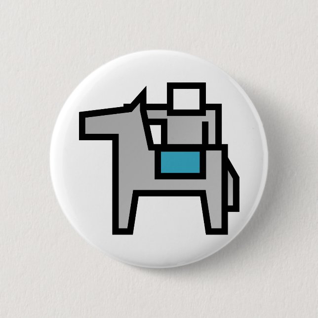 Horse Rider 2 Inch Round Button (Front)