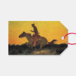 Horse Rider Against the Sunset (by Remington) Gift Tags