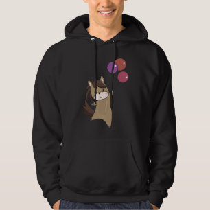 Horse Rider Balloons Flying Cute Animal Pony Hoodie