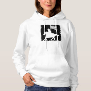 Horse Rider Carrying American Flag Hoodie