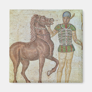 Horse rider in racing colours magnet
