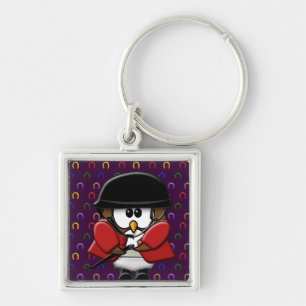 horse rider owls keychain