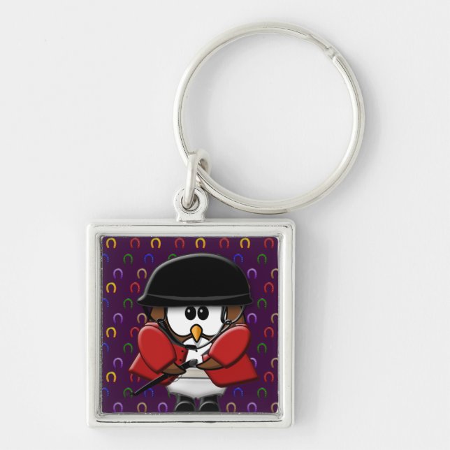 horse rider owls keychain (Front)