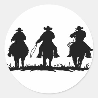 horse riders classic round sticker