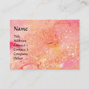 HORSE RIDERS IN NIGHT bright pink,gold sparkles Business Card