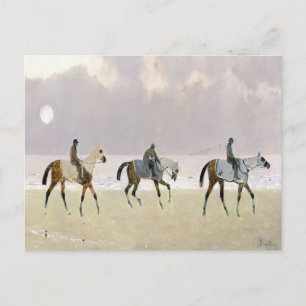 Horse Riders on the Beach 1892 Postcard