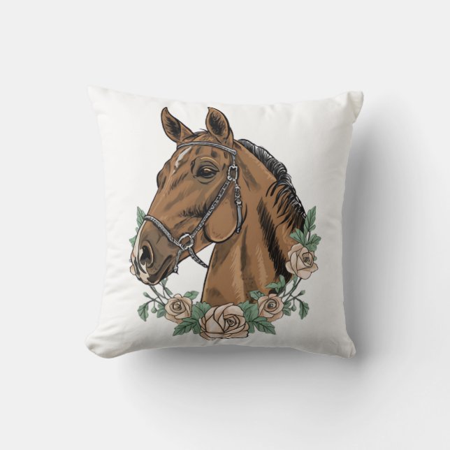 Horse Riding Apparel - Horse  Throw Pillow (Front)