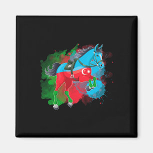Horse Riding Azerbaijan Flag Magnet