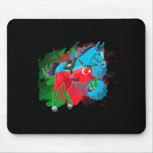 Horse Riding Azerbaijan Flag Mouse Pad