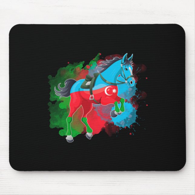 Horse Riding Azerbaijan Flag  Mouse Pad (Front)
