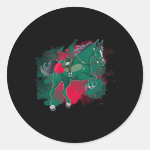 Horse Riding Bangladesh Flag Classic Round Sticker