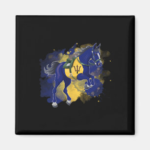 Horse Riding Barbados Flag Magnet