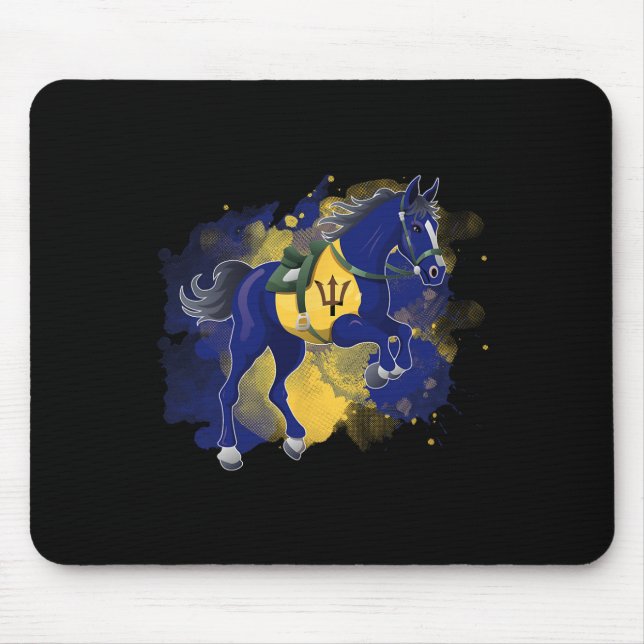 Horse Riding Barbados Flag  Mouse Pad (Front)