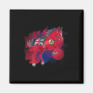 Horse Riding Bermuda Flag Magnet