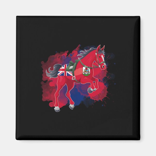 Horse Riding Bermuda Flag  Magnet (Front)