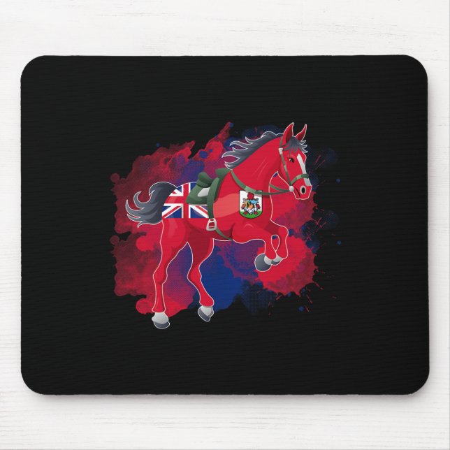 Horse Riding Bermuda Flag  Mouse Pad (Front)