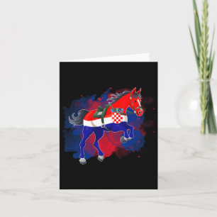 Horse Riding Croatia Flag Card