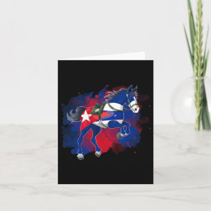 Horse Riding Cuba Flag  Card