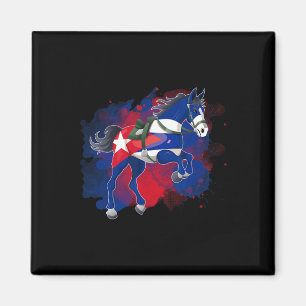 Horse Riding Cuba Flag Magnet