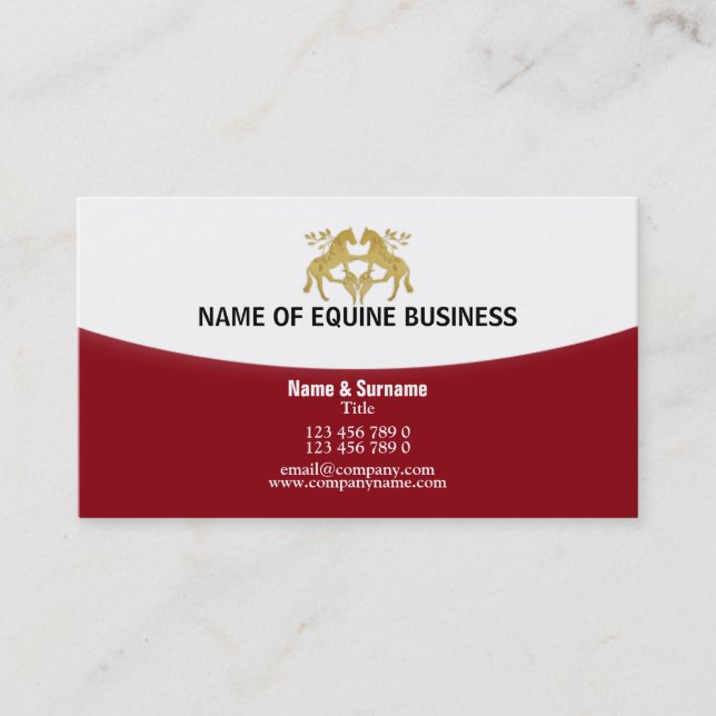 Horse riding equestrian equine business business card (Front)