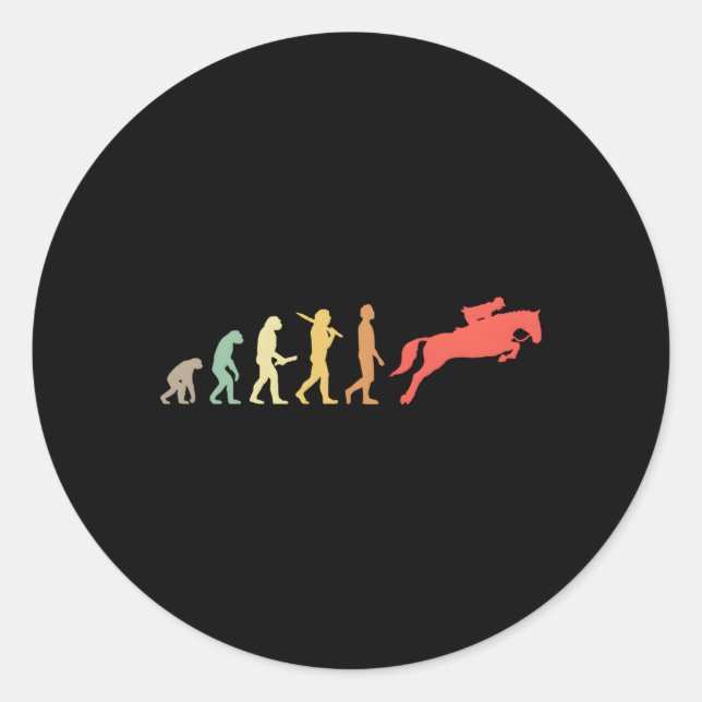 Horse Riding Evolution For Riders Show Jumpers Classic Round Sticker (Front)