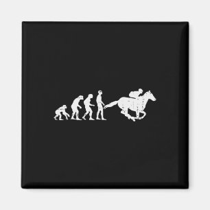 Horse Riding Evolution Funny Horseback Racing Eque Magnet