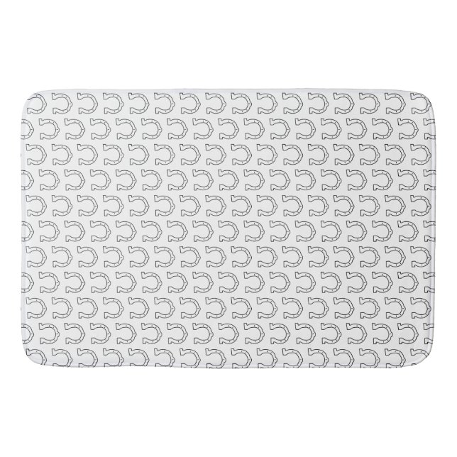 Horse Riding Gang Horseshoe Print  Bath Mat (Front)