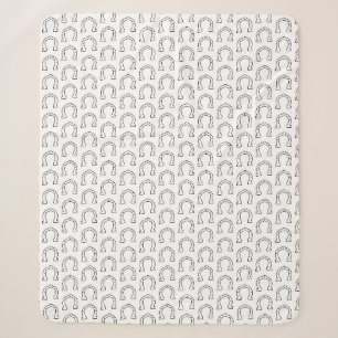 Horse Riding Gang Horseshoe Print  Fleece Blanket