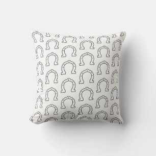 Horse Riding Gang Horseshoe Print  Throw Pillow