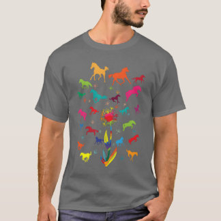 Horse Riding Horse Colour Pretty Girl Horse lovers T-Shirt