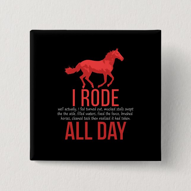 Horse Riding - Horse Ride 2 Inch Square Button (Front)