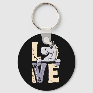 Horse Riding - Horseback Rider Love Horses  Keychain