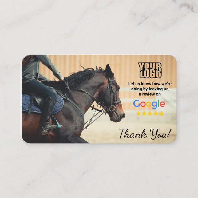 Horse riding Instructor Google Review Card (Front)