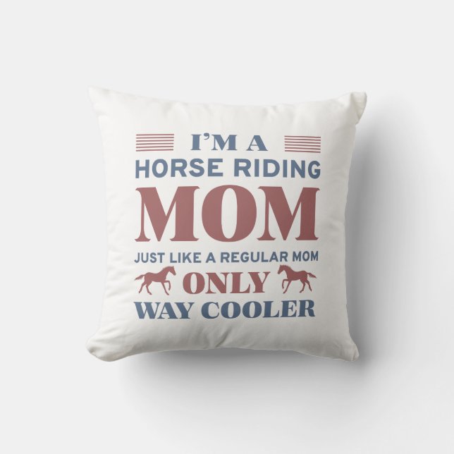 Horse Riding Mom Throw Pillow (Front)