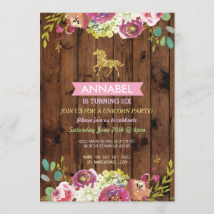 Horse Riding Party Invite Pony Wood Invitation
