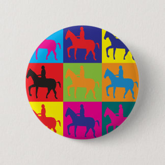Horse Riding Pop Art 2 Inch Round Button